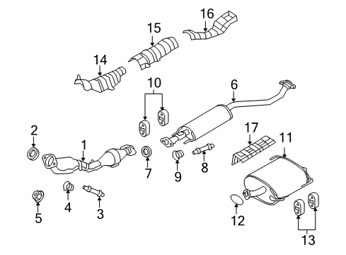 Diagram for 2009 Nissan Cube Exhaust Components 