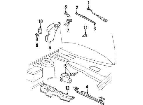 1995 Lincoln Continental Wiper & Washer Components Motor Diagram for 6U2Z-17V508-DARM