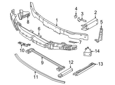 2022 BMW 228i xDrive Gran Coupe Bumper & Components - Front DEFORMATION ELEMENT, FRONT L Diagram for 51117459891