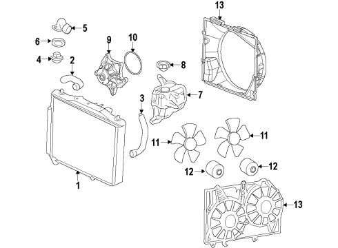 2012 Cadillac CTS Cooling System, Radiator, Water Pump, Cooling Fan Fan Shroud Diagram for 20914377