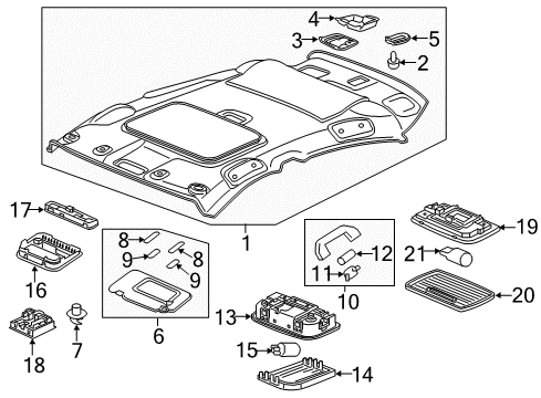 2016 Honda HR-V Sunroof Console Roof*NH882L* Diagram for 34440-SLE-003ZH