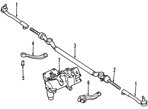 1997 BMW 540i P/S Pump & Hoses, Steering Gear & Linkage Center Tie Rod Diagram for 32211096060