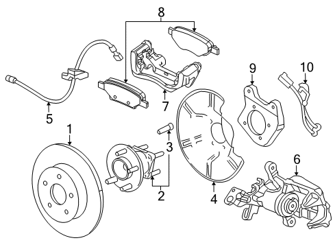 2018 Chevrolet Cruze Rear Brakes Caliper Diagram for 13590520