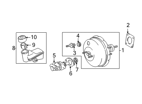 2005 Scion xB Hydraulic System Master Cylinder Diagram for 47207-52041