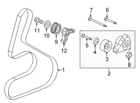 2012 Honda CR-V Belts & Pulleys Bolt, Special (10X30) Diagram for 90002-R40-000