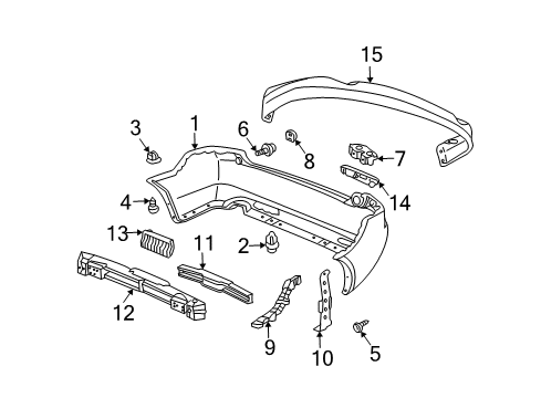 2004 Acura TSX Rear Bumper Reflector Assembly, Left Rear Diagram for 33555-SEA-003