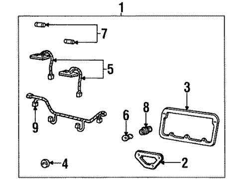 1997 Mercury Mystique Rear Reflector License Lamp Diagram for F5RZ-13550-A