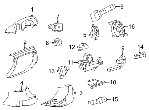 2013 Cadillac CTS Shroud, Switches & Levers Release Lever Diagram for 25823963