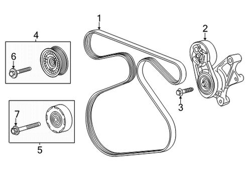 2020 Cadillac CT4 Belts & Pulleys Serpentine Tensioner Diagram for 55509808