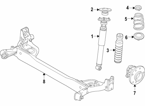 2020 Nissan Kicks Rear Axle, Suspension Components ABSORBER Kit - Shock, Rear Diagram for E6210-5RW0B