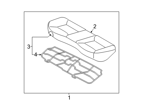 2013 Hyundai Elantra Coupe Rear Seat Components Cushion Assembly-Rear Seat Diagram for 89100-3X800-MBN