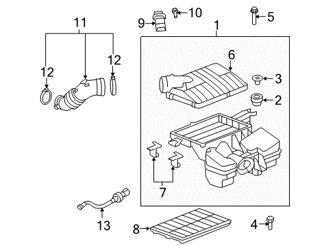 2009 Pontiac Solstice Air Intake PCV Hose Diagram for 12606566