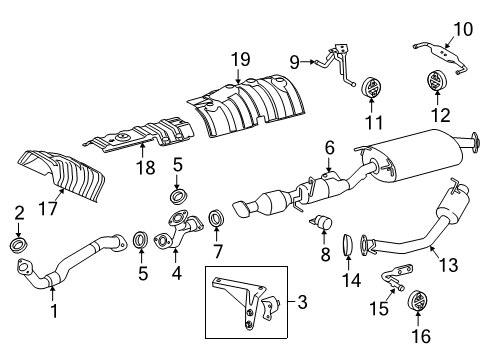 2018 Lexus RX450h Exhaust Components Exhaust Tail Pipe Assembly Diagram for 17430-31E01