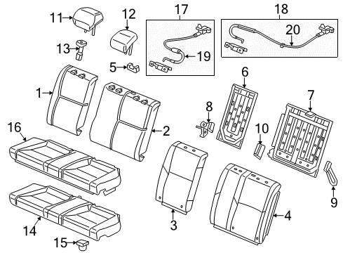 2012 Honda Civic Rear Seat Components Pad, Right Rear Seat-Back Diagram for 82127-TS8-A41