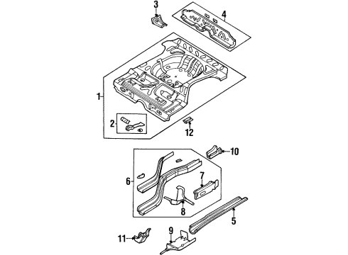 1998 Plymouth Neon Rear Body - Floor & Rails Pan-Floor Diagram for 4897795AA