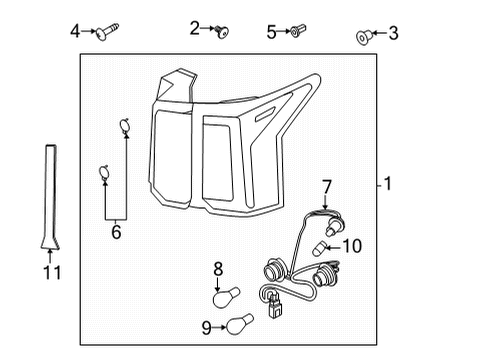 2021 Kia Sorento Bulbs Holder & Wiring-Rear Diagram for 92485R5000