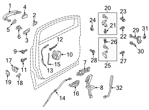 2014 Ford Escape Front Door - Lock & Hardware Check Arm Diagram for CJ5Z-7823552-A