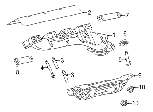 2022 Ram 1500 Exhaust Manifold Shield-Heat Diagram for 53011243AB