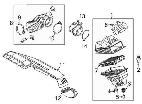 2020 Hyundai Sonata Powertrain Control Duct Assembly-Air Diagram for 28210-L1200