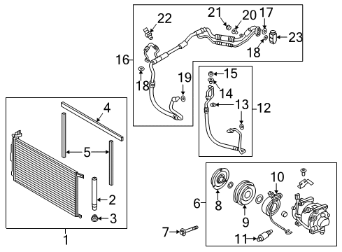 2020 Hyundai Elantra Switches & Sensors Condenser Assembly-Cooler Diagram for 97606-F2000