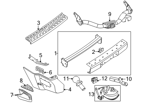 2006 Nissan Xterra Rear Bumper Finisher-Rear Bumper, Center Diagram for 85071-EA000