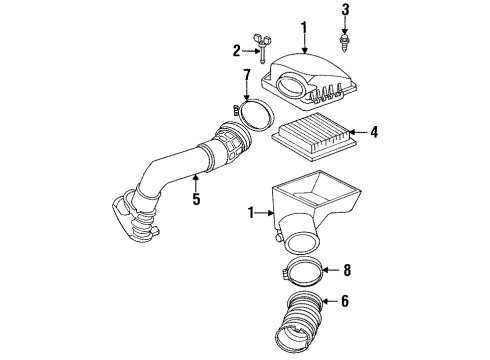 1992 Buick Skylark Filters Duct Asm - Front Air Intake Diagram for 24502085