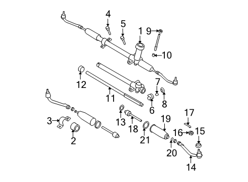 2009 Hyundai Elantra Steering Column & Wheel, Steering Gear & Linkage Rubber-Cushion Diagram for 56522-2H010