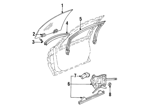 1997 Chevrolet Monte Carlo Glass - Door Channel Asm-Front Side Door Window <Use 1C5L Diagram for 10401521