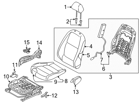 2021 Kia Rio Passenger Seat Components Pac K Diagram for 88200H9020SKA