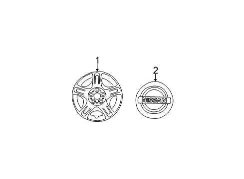 2006 Nissan Altima Wheel Covers & Trim Disc Wheel Cap Diagram for 40315-ZB100