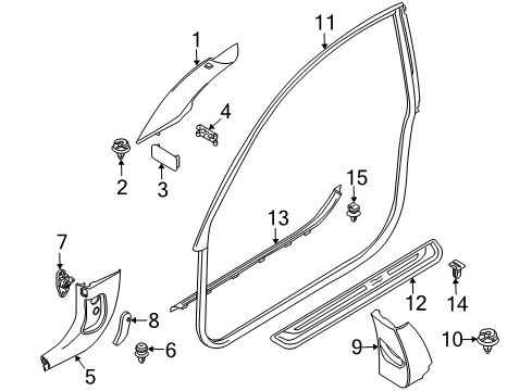 2010 BMW M6 Interior Trim - Pillars, Rocker & Floor Right Column A Cover Its Diagram for 51437073606