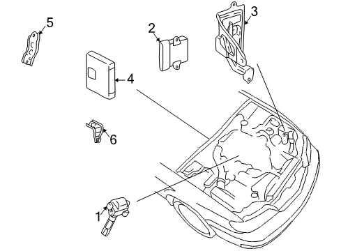 1999 Lexus ES300 Ignition System Reman Computer Diagram for 89661-3T424-84