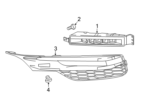 2017 Honda Accord Chassis Electrical - Fog Lamps Garnish, R. FR. Foglight Diagram for 71102-T2F-A61