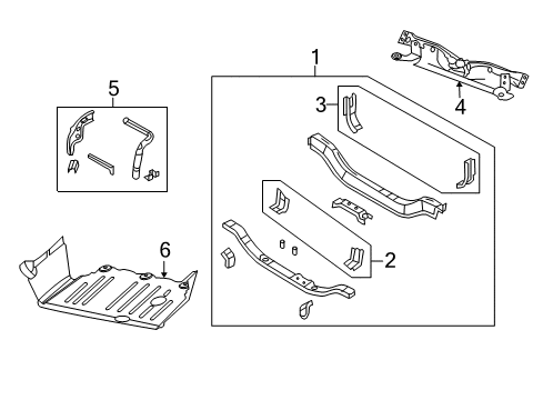 2010 Jeep Patriot Radiator Support, Splash Shields REINFMNT-Fender Diagram for 68019180AD