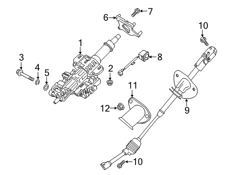 2020 Kia K900 Steering Column & Wheel, Steering Gear & Linkage Bolt Diagram for 56415J5000