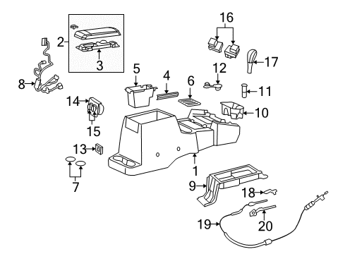 2009 Chrysler Aspen Gear Shift Control - AT Shifter-Gearshift Diagram for 5057135AD