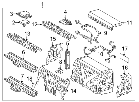 2019 Lexus LS500h Battery Hv Supply Battery Assembly Diagram for G9510-11012