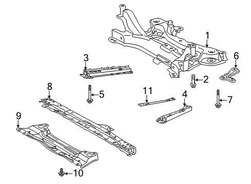 2011 Lexus CT200h Suspension Mounting - Front Reinforce Bracket Diagram for 51425-12060