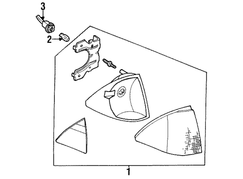 1993 Ford Mustang Bulbs Side Marker Lamp Diagram for E7ZZ-15A201-A