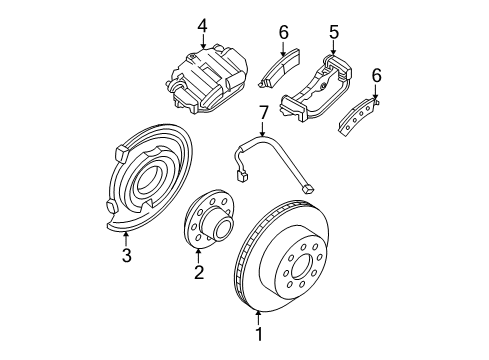 2008 GMC Yukon XL 2500 Brake Components Hub Diagram for 15894423