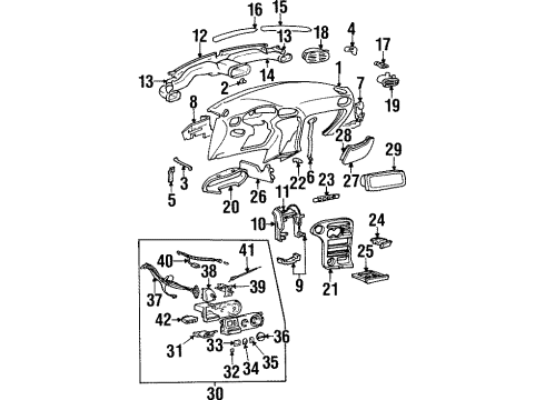 1996 Hyundai Elantra Instrument Panel Heater Control Assembly Diagram for 97250-29000