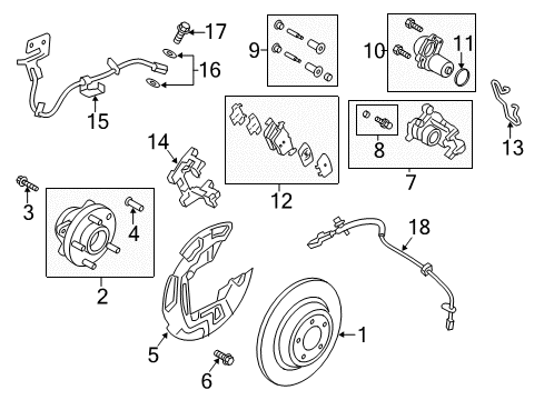 2019 Lincoln MKZ Brake Components Caliper Support Diagram for HP5Z-2B511-B