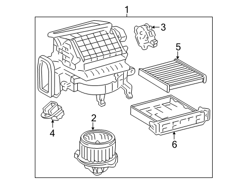2004 Toyota Avalon Blower Motor & Fan Blower Assembly Diagram for 87130-07060
