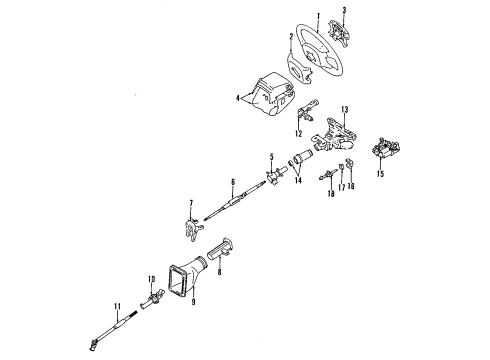 1993 Lexus SC400 Steering Column & Wheel, Steering Gear & Linkage Computer Assy, Tilt Steering Diagram for 89230-24070