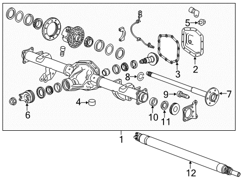 2016 Chevrolet Colorado Axle Housing - Rear Axle Shaft Lock Ring Diagram for 23490367