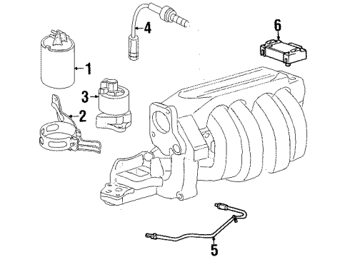 2002 Saturn SL2 Emission Components Valve Asm, Evap Emission Canister Purge Solenoid Diagram for 21008461