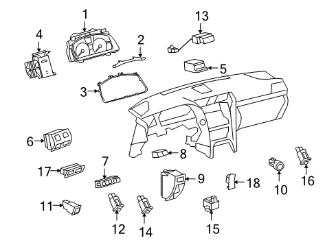 2011 Lexus LS600h Cluster & Switches, Instrument Panel Meter Assy, Combination Diagram for 83800-50720