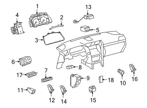 2008 Lexus LS600h Cluster & Switches, Instrument Panel Panel, Meter Display Diagram for 83295-50420