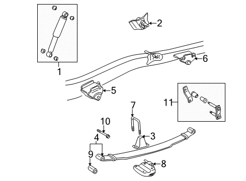 2003 Toyota Tacoma Rear Suspension Spring Assembly Bolt Diagram for 90105-14025