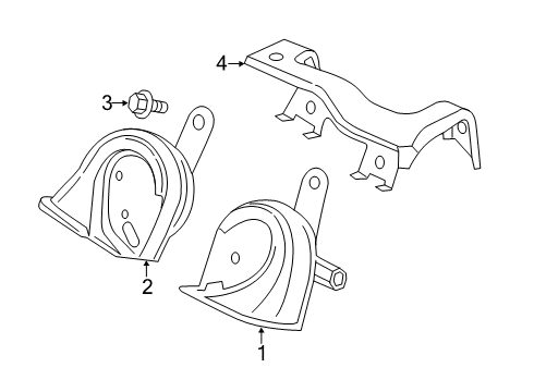 2021 Acura ILX Horn Horn Assembly Diagram for 38150-T4R-J01